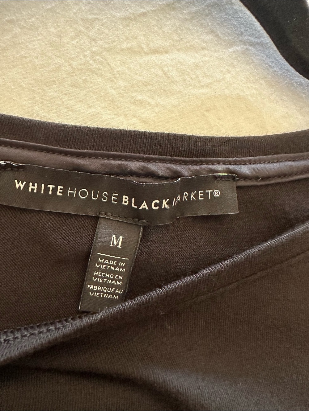 White House Black Market Black Ruffle Peplum Short-Sleeve Top, size medium - Picture 12 of 14